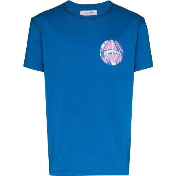 t-shirt Kiko Kostadinov blu con stampe