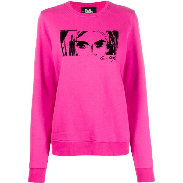 felpa Karl Lagerfeld rosa con stampe