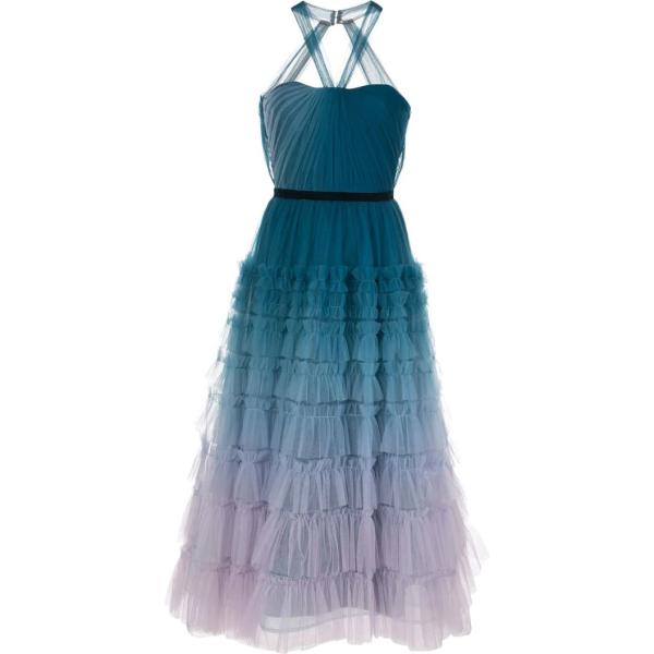 vestiti lunghi Marchesa Notte blu con stampe
