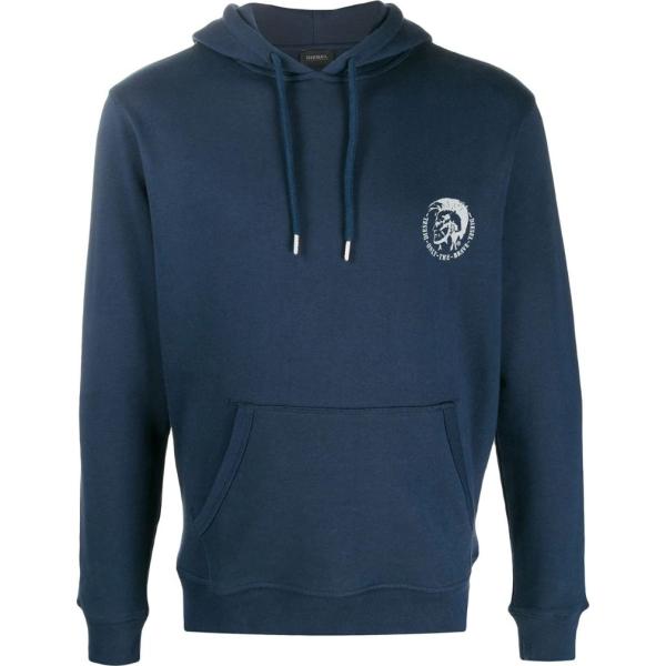 felpe con cappuccio Diesel blu con stampe