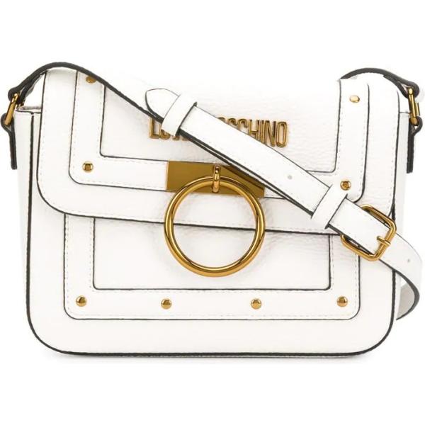 borse a spalla Love Moschino bianco con stampe
