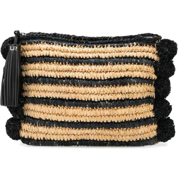Clutch a righe con zip in rafia Loeffler Randall a righe