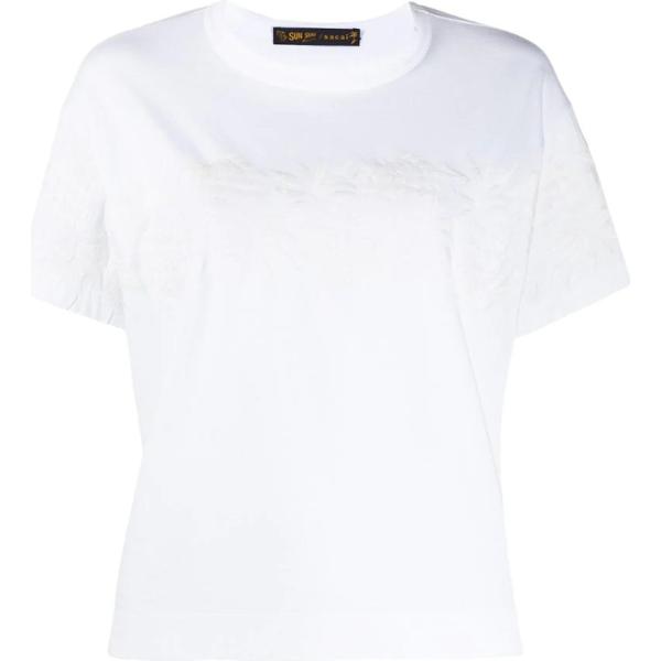 t-shirt Sacai bianco a fiori