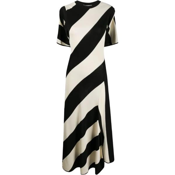 vestiti midi/longuette Stella McCartney nero a righe