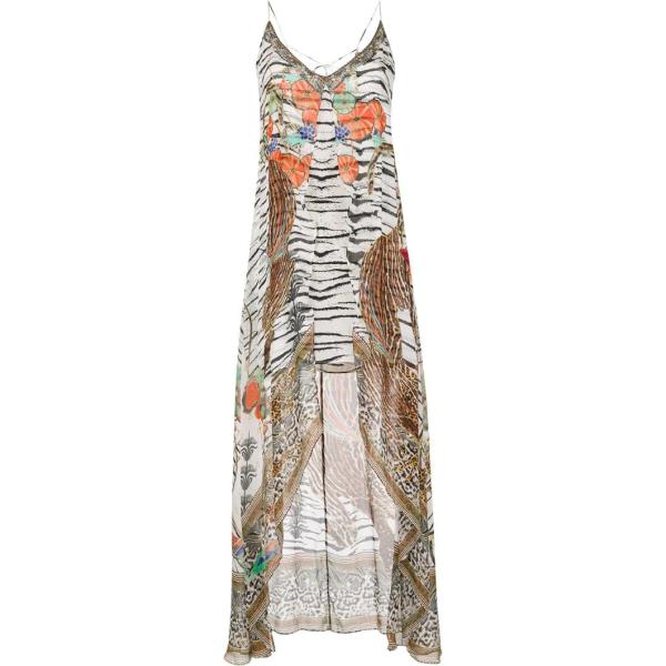 vestiti asimmetrici Camilla marrone con stampe