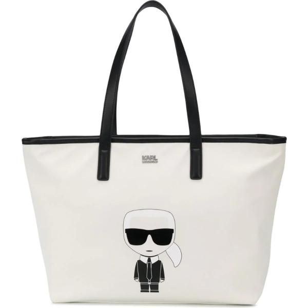 borse tote Karl Lagerfeld bianco con stampe