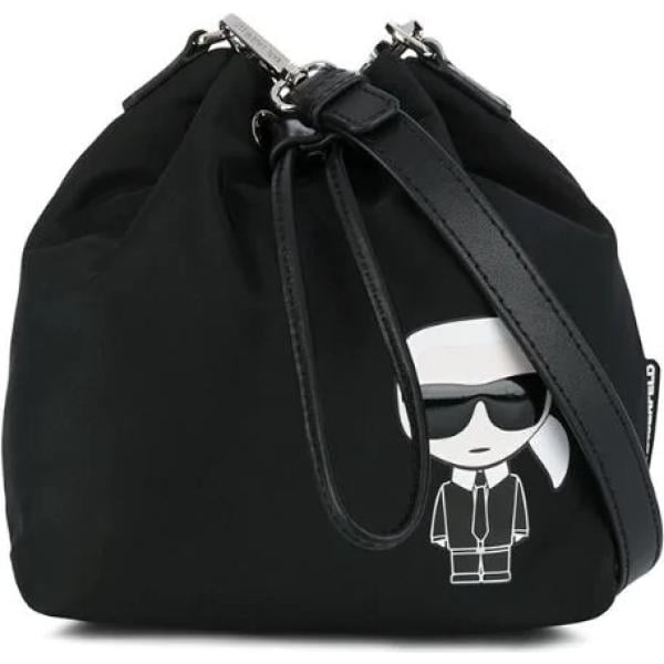 borse a secchiello Karl Lagerfeld nero con stampe