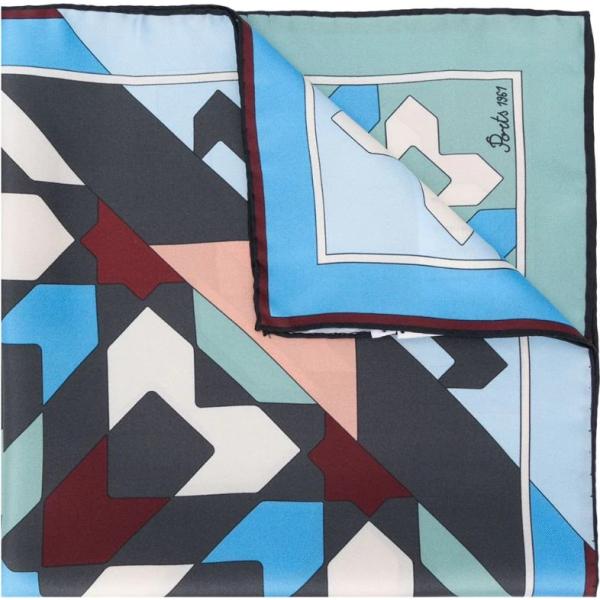 foulard Ports 1961 blu con stampe