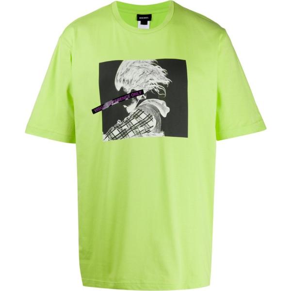 t-shirt Diesel verde con stampe