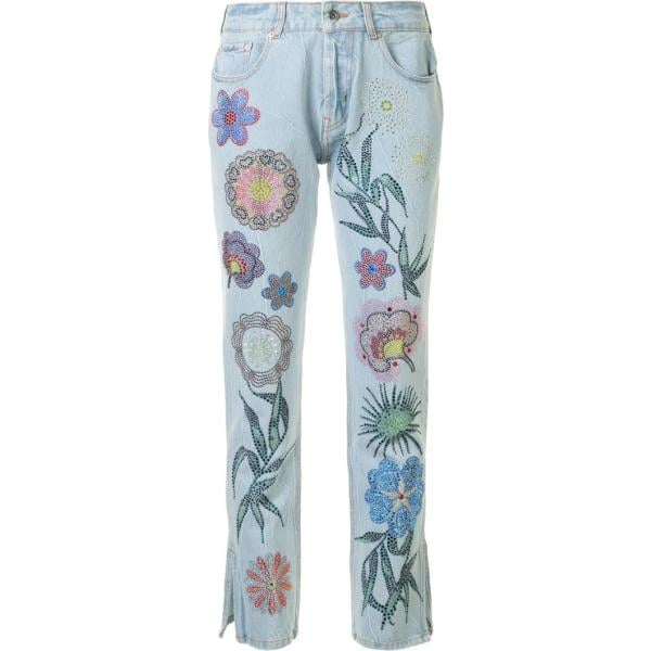 jeans Filles A Papa blu a fiori