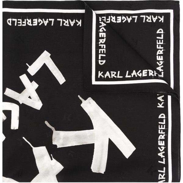 foulard Karl Lagerfeld nero con stampe
