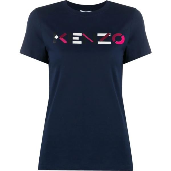 t-shirt Kenzo blu con stampe