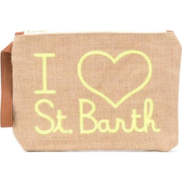 clutch Mc2 Saint Barth marrone con stampe