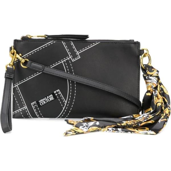clutch Versace Jeans Couture nero con stampe