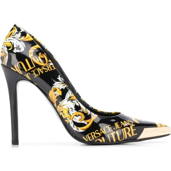 décolleté Versace Jeans Couture nero con stampe