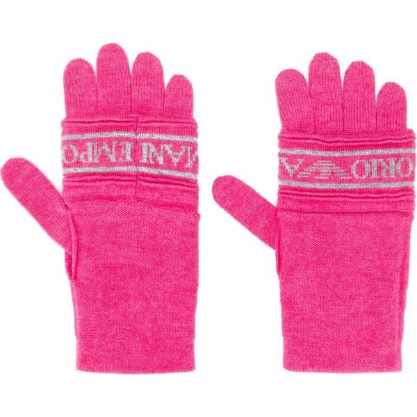 guanti Emporio Armani rosa con stampe