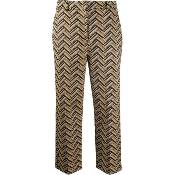 pantaloni a palazzo Pinko marrone con stampe