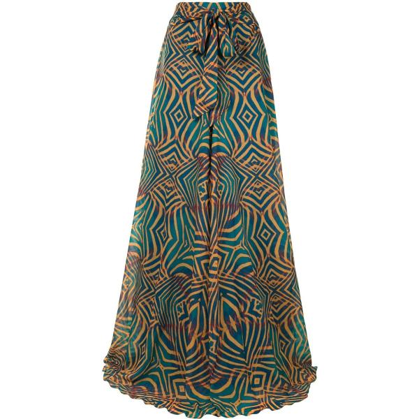 pantaloni Andrea Iyamah verde con stampe