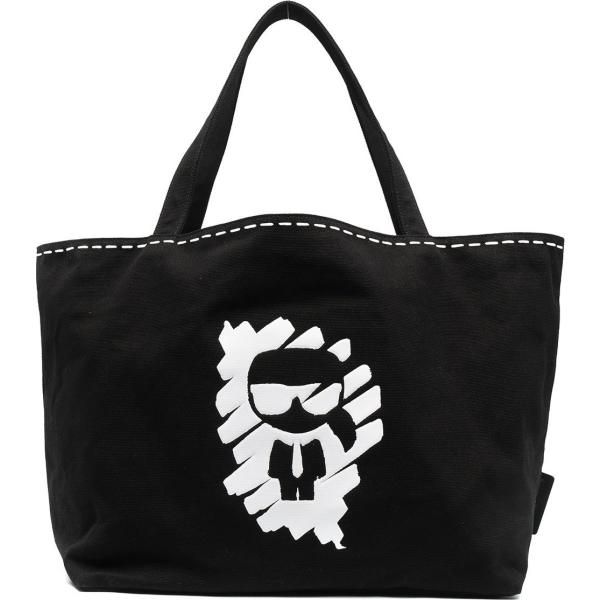 borse tote Karl Lagerfeld nero con stampe