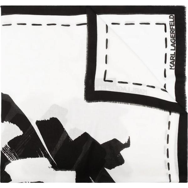 sciarpe Karl Lagerfeld bianco con stampe