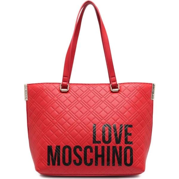 borse tote Love Moschino rosso con stampe