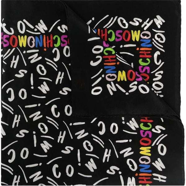foulard Moschino nero con stampe