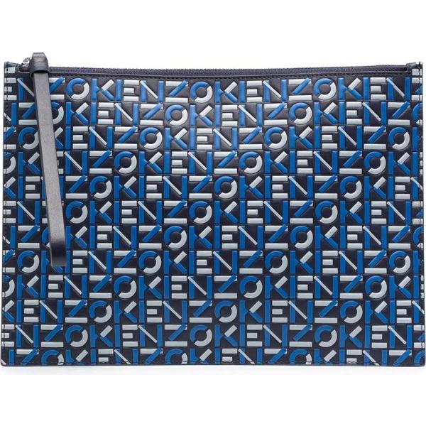 clutch Kenzo blu con stampe