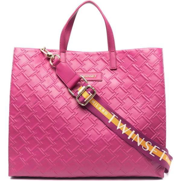 shopping bag Twinset rosa con stampe