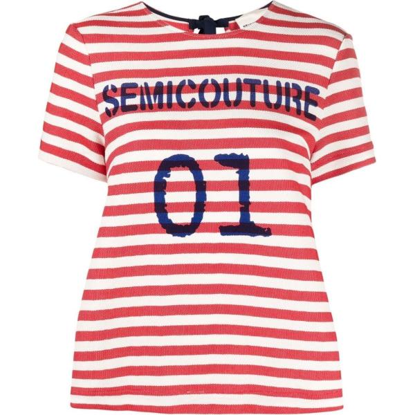 t-shirt Semicouture multicolore a righe