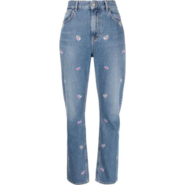 jeans dritti Pinko blu a fiori