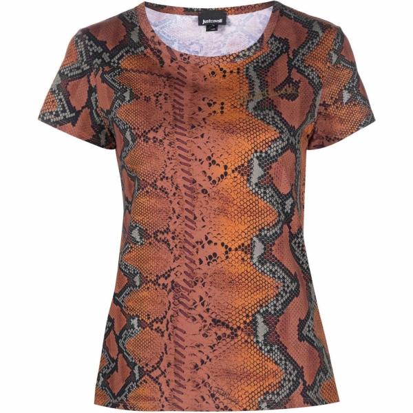 t-shirt Just Cavalli grigio con stampe