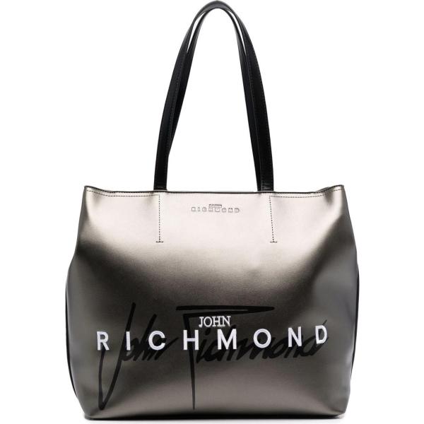 borse tote John Richmond nero con stampe