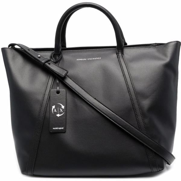 borse tote Armani Exchange nero con stampe