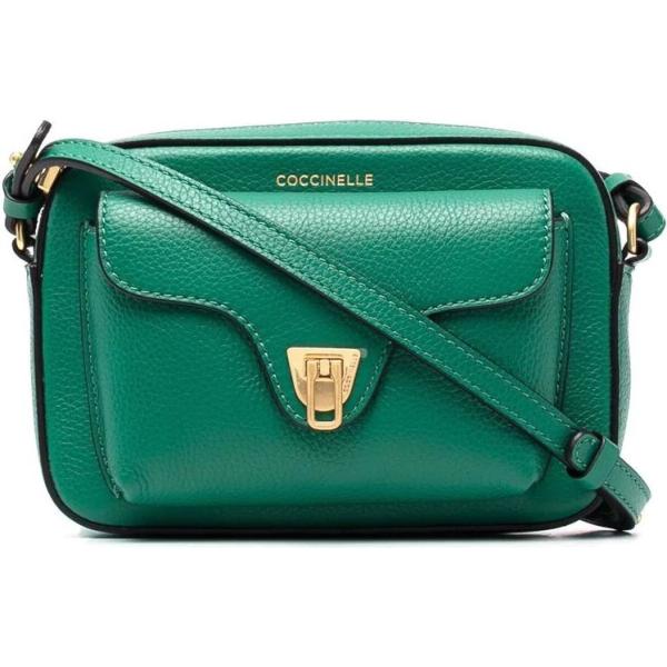 borse a tracolla Coccinelle verde con stampe