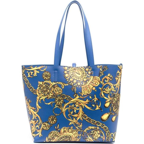 borse tote Versace Jeans Couture blu con stampe