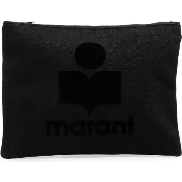 clutch Isabel Marant nero con stampe