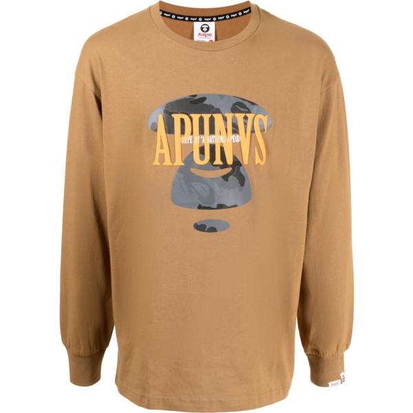t-shirt Aape By *A Bathing Ape® marrone con stampe