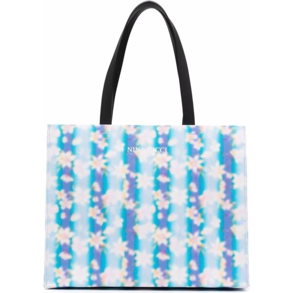 borse tote Nina Ricci blu a fiori
