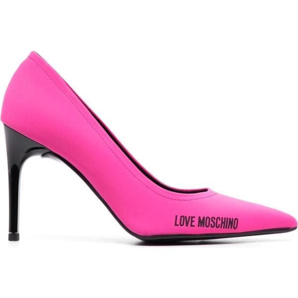 décolleté Love Moschino rosa con stampe