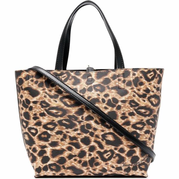borse tote Versace Jeans Couture marrone con stampe
