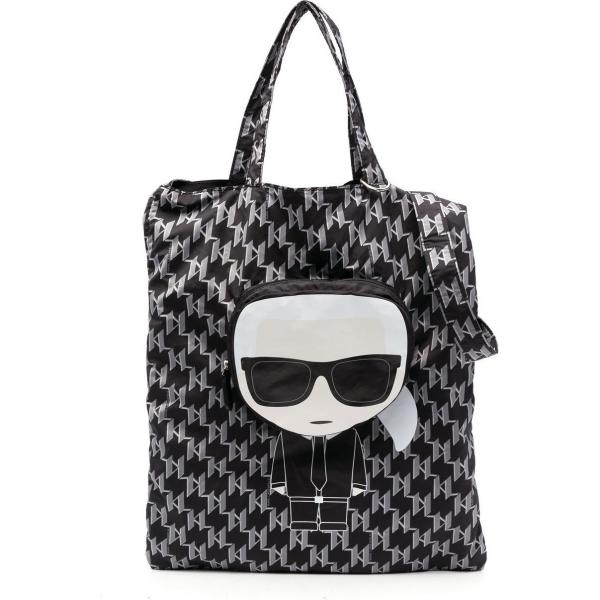 borse tote Karl Lagerfeld nero con stampe