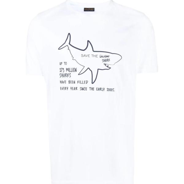 t-shirt Save The Duck bianco con stampe