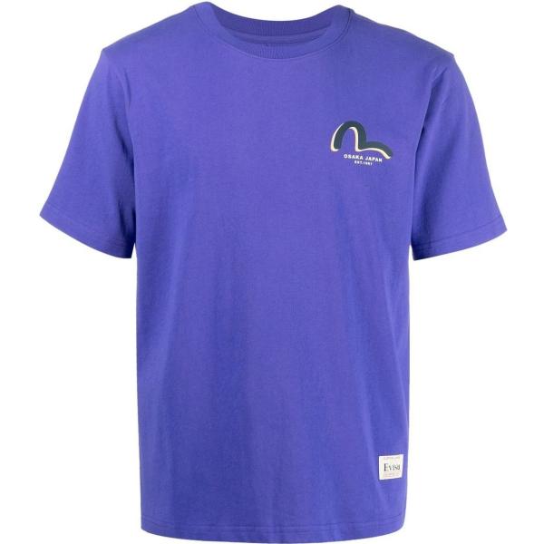 t-shirt Evisu viola con stampe