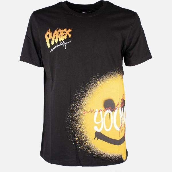 t-shirt Pyrex nero con stampe
