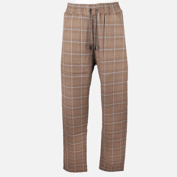 pantaloni Shop.art marrone a quadri