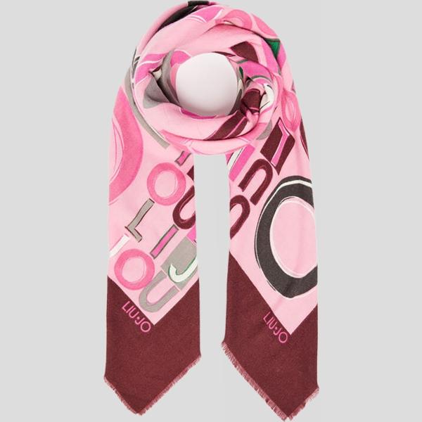 foulard Liu-Jo rosa con stampe
