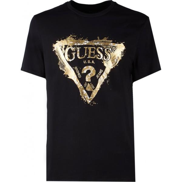 t-shirt Guess nero con stampe