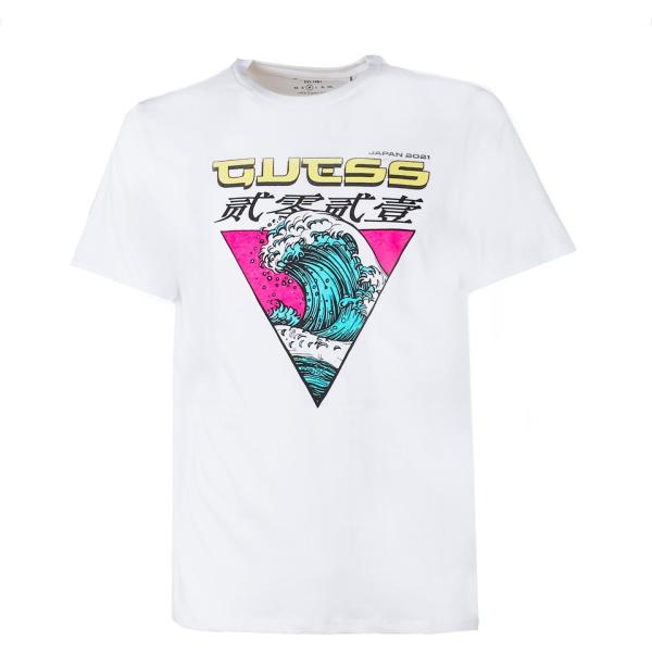 t-shirt Guess bianco con stampe