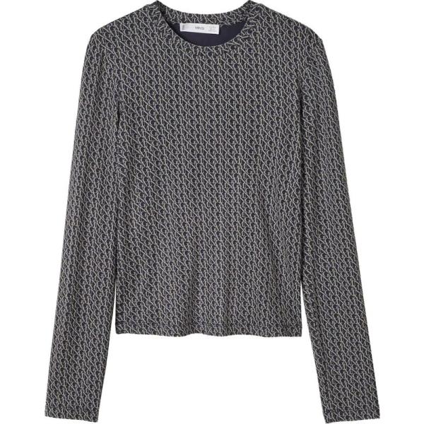 t-shirt Mango grigio con stampe