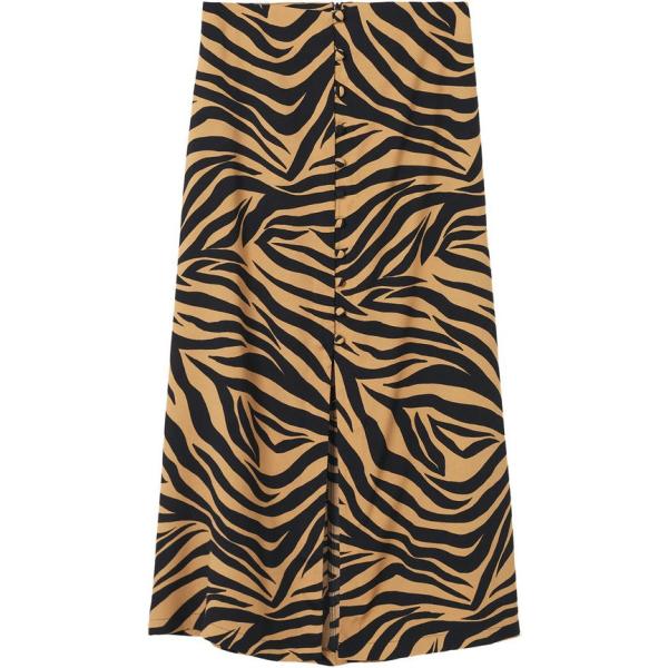 gonne longuette Mango marrone con stampe